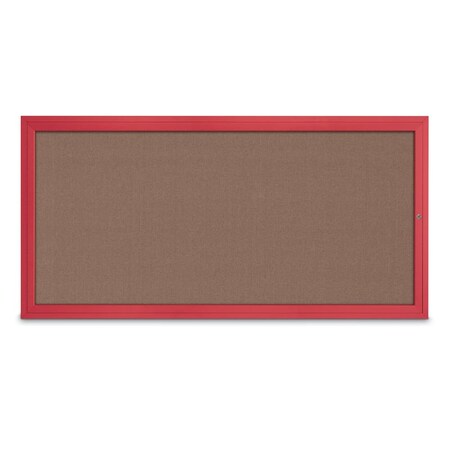 United Visual Products Slim Enclosed Corkboard, 24"x36", Gold Alum Frame/Pumice UVEB2436-GOLD-PUMICE